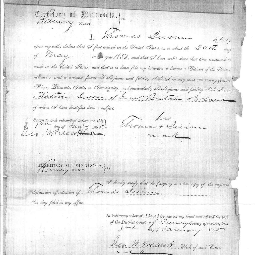 Thomas Quinn Declaration of Intent