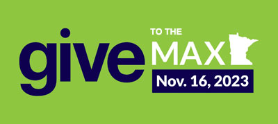 Logo for Give to the Max, Nov. 17, 2022, with shape of Minnesota