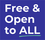 A "free & open to all" sign